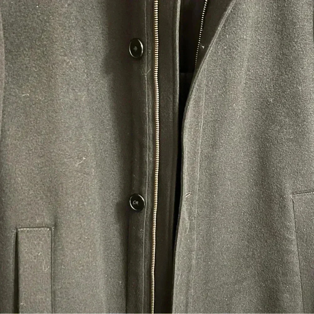 Cardinal of Canada Mens Jacket Medium Black Wool Blend Quilted Full Zip Overcoat - Picture 8 of 16